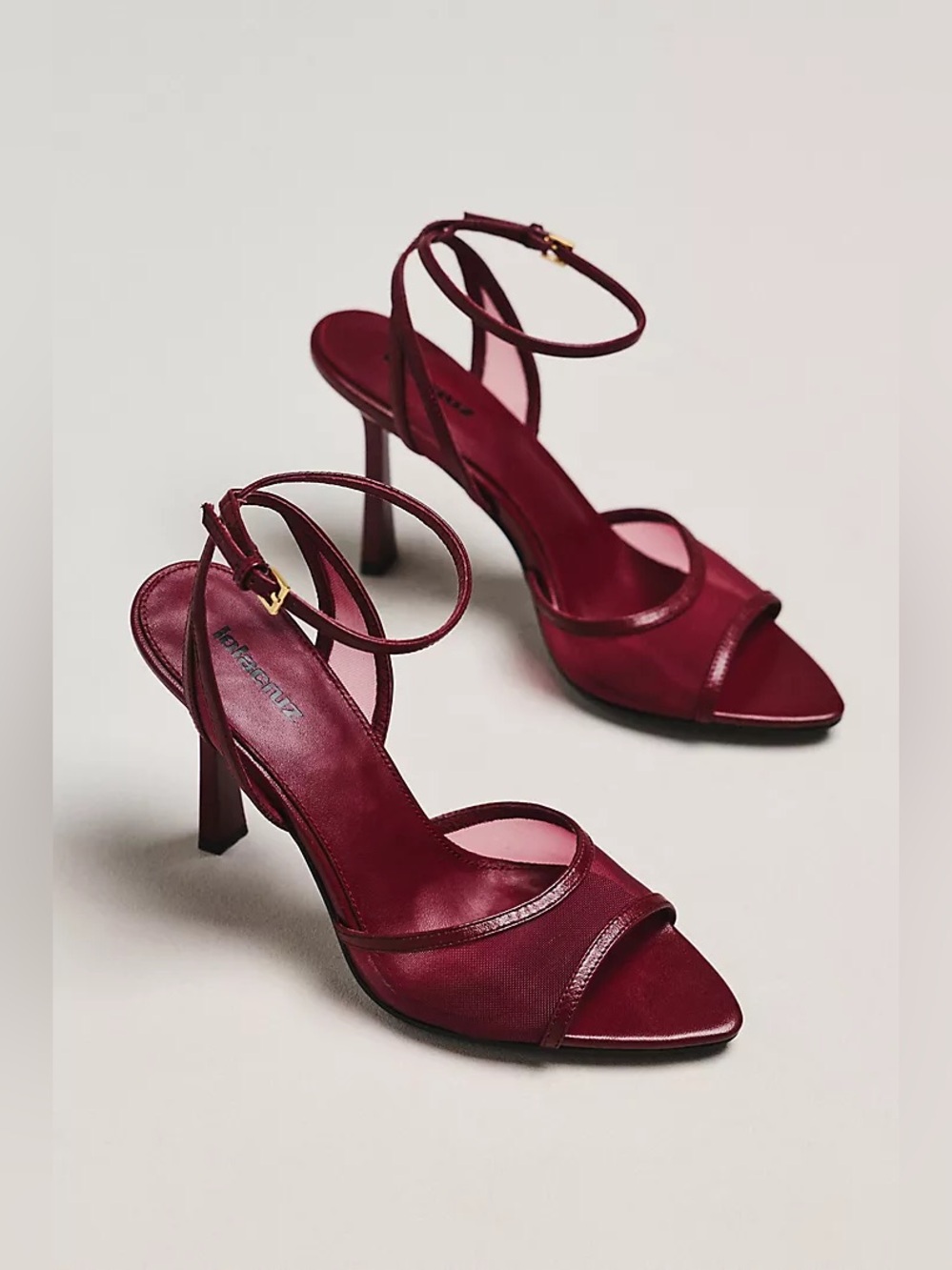 New Anthropologie x Lola Cruz Mesh Open-Toe Mesh Heels Shoes Pumps Sz 39